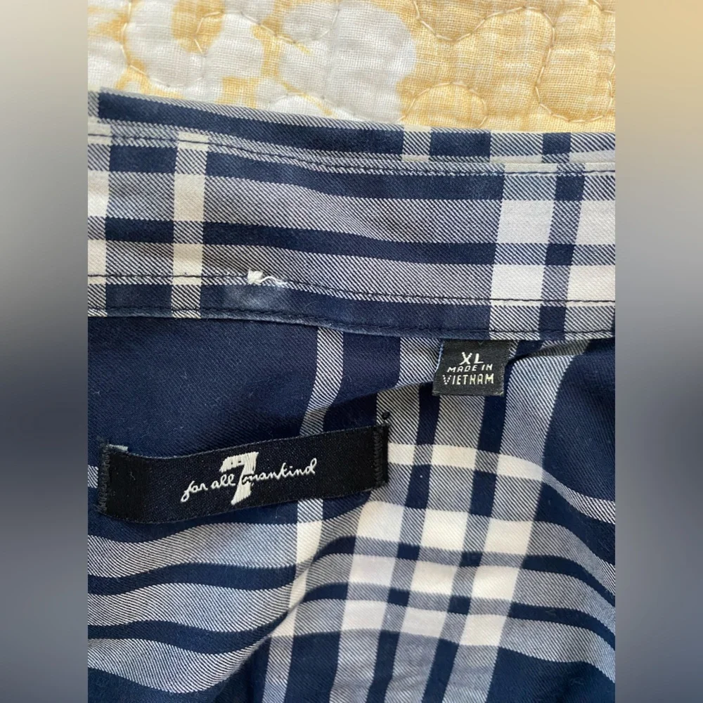 7 For All Mankind Plaid Long Sleeve Button Down - XL - Picture 3 of 9